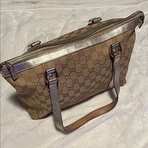 Gucci Beige Vintage Monogram Shoulder Bag